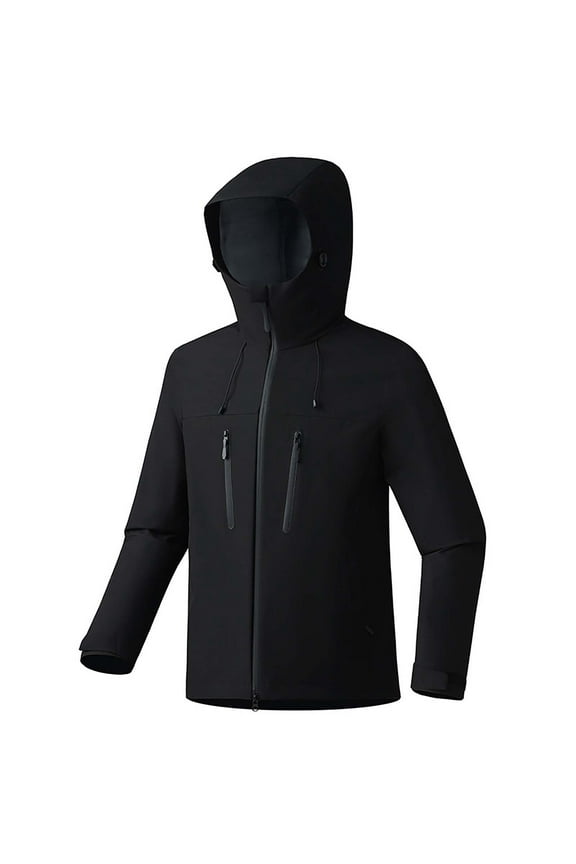 Women's Softshell Jacket Trendy Zipper Long Sleeve Windbreaker Jackeat Outdoor Hiking Raincoat with Removable Hood