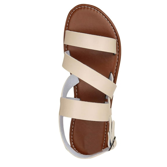 Hvyesh Women's Flat Sandals Ankle Strap Open Toe Dressy Summer Fisherman Strappy Gladiator Sandals Cute Criss Cross Sandal For Women Wide Width