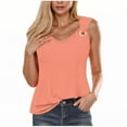 thumbnail image 1 of Hvyesh Women's V Neck Tank Tops Casual Sleeveless Shirts Summer Solid Camisole Ring Straps Workout Tshirt Basic Shirts, 1 of 3