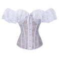 thumbnail image 1 of Hvyesh Women’s Vintage Off Shoulder Corset Bustier Lace Up Boned Overbust Corset Renaissance Corset Tops for Women, 1 of 4
