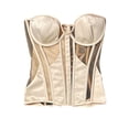 thumbnail image 1 of Hvyesh Women's Vintage Strapless Boned Mesh Bustier Corset Top Renaissance Lace Up Waist Trainer Bodyshaper Tube Top Beige, 1 of 8