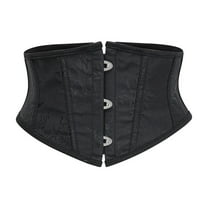 Hvyesh Women's Waspie Corset Underbust Elastic Waist Corset Belt Gothic Renaissance Heavy Duty Waist Training Corsets Shaper Black