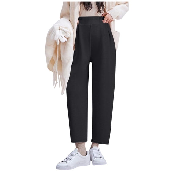 Hvyesh Women's Wide Leg Work Pants Maternity Mama High Waist Dress Palazzo Pants Trendy Wide Leg Jogger Trousers with Pockets