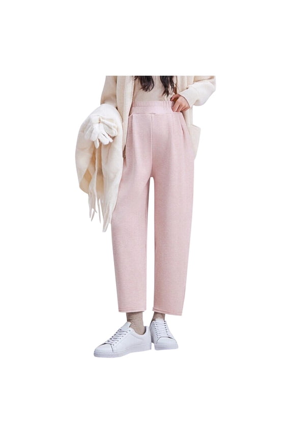 Women's Wide Leg Work Pants Maternity Mama High Waist Dress Palazzo Pants Trendy Wide Leg Jogger Trousers with Pockets