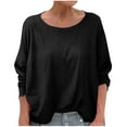 thumbnail image 1 of Hvyesh Womens 3/4 Sleeve Blouses Crew Neck Shirts Dressy Casual 3/4 Length Sleeve Tops, 1 of 5