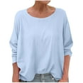 thumbnail image 1 of Hvyesh Womens 3/4 Sleeve Blouses Crew Neck Shirts Dressy Casual 3/4 Length Sleeve Tops, 1 of 5