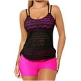 thumbnail image 1 of Hvyesh Womens Blouson Tankini Swimsuits Two Piece Strappy Bathing Suit Tops with Shorts 2 Piece Hollow Out Tankini Swimsuits, 1 of 7