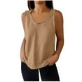 thumbnail image 1 of Hvyesh Womens Casual Tank Tops Summer Sleeveless Tshirt Loose Fit V Neck Tanks Top Blouse Shirts, 1 of 6