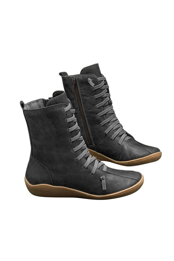 Womens Sandals Womens Thick Soled Sole Chelsea Boots Ankle High Chunky Block Heel Non-Slip Faux Leather Slip on Combat Fashion Booties