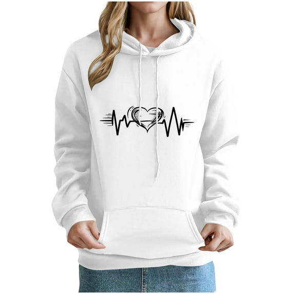 Hvyesh Womens Cute Hoodies Oversized Hooded Sweatshirt Pullover Fall Long Sleeve Graphic Hoodie