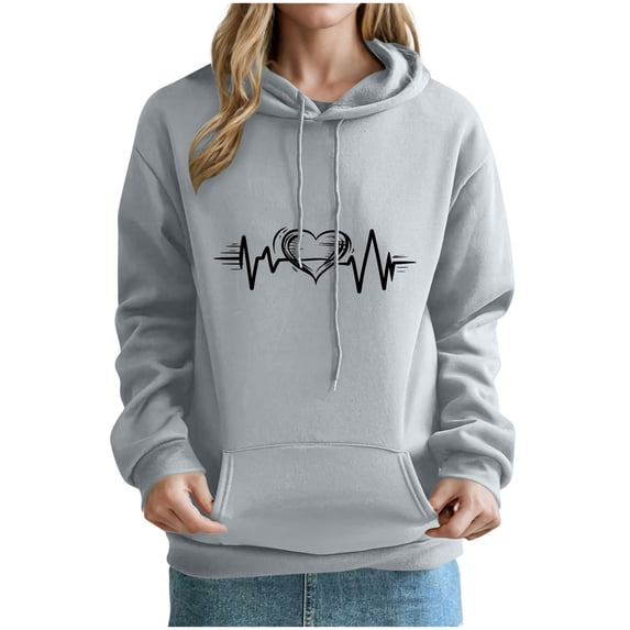 Hvyesh Womens Cute Hoodies Oversized Hooded Sweatshirt Pullover Fall Long Sleeve Graphic Hoodie