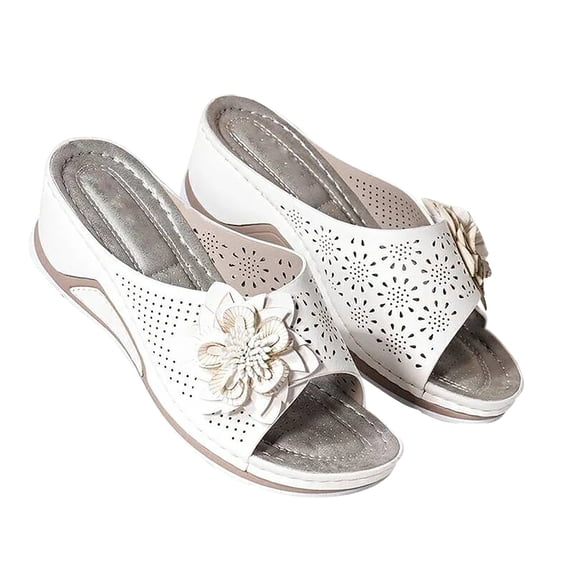 Hvyesh Womens Fashion Orthotic Slides Ladies Lightweight Sandals Slip On Thick Cushion Slippers Sandals With Comfortable Plantar Fasciitis Arch Support