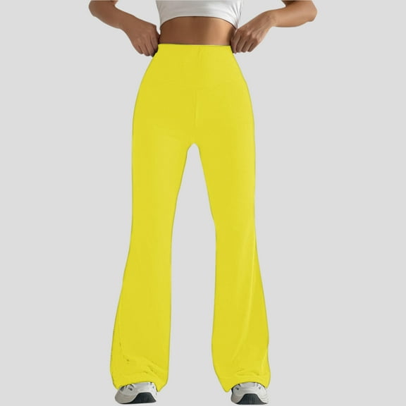 Hvyesh Womens Flare Leggings High Waisted Bootcut Casual Yoga Pants Butt Lifting Workout Bell Bottom Leggings