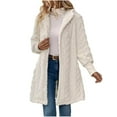 thumbnail image 1 of Hvyesh Womens Fleece Zip Up Jacket with Hooded Oversized Long Sherpa Hoodie Fuzzy Jackets Warm Teddy Coat, 1 of 6