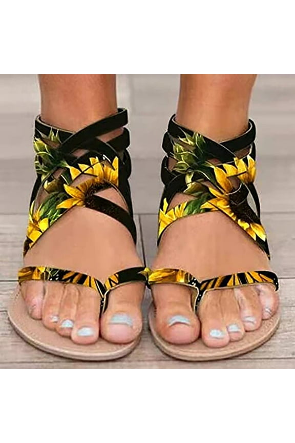 Womens Gladiator Sandals Dressy Summer Clip Toe Sandals Comfortable Arch Support Sandals Walking Breathable Sandal Size 7.5
