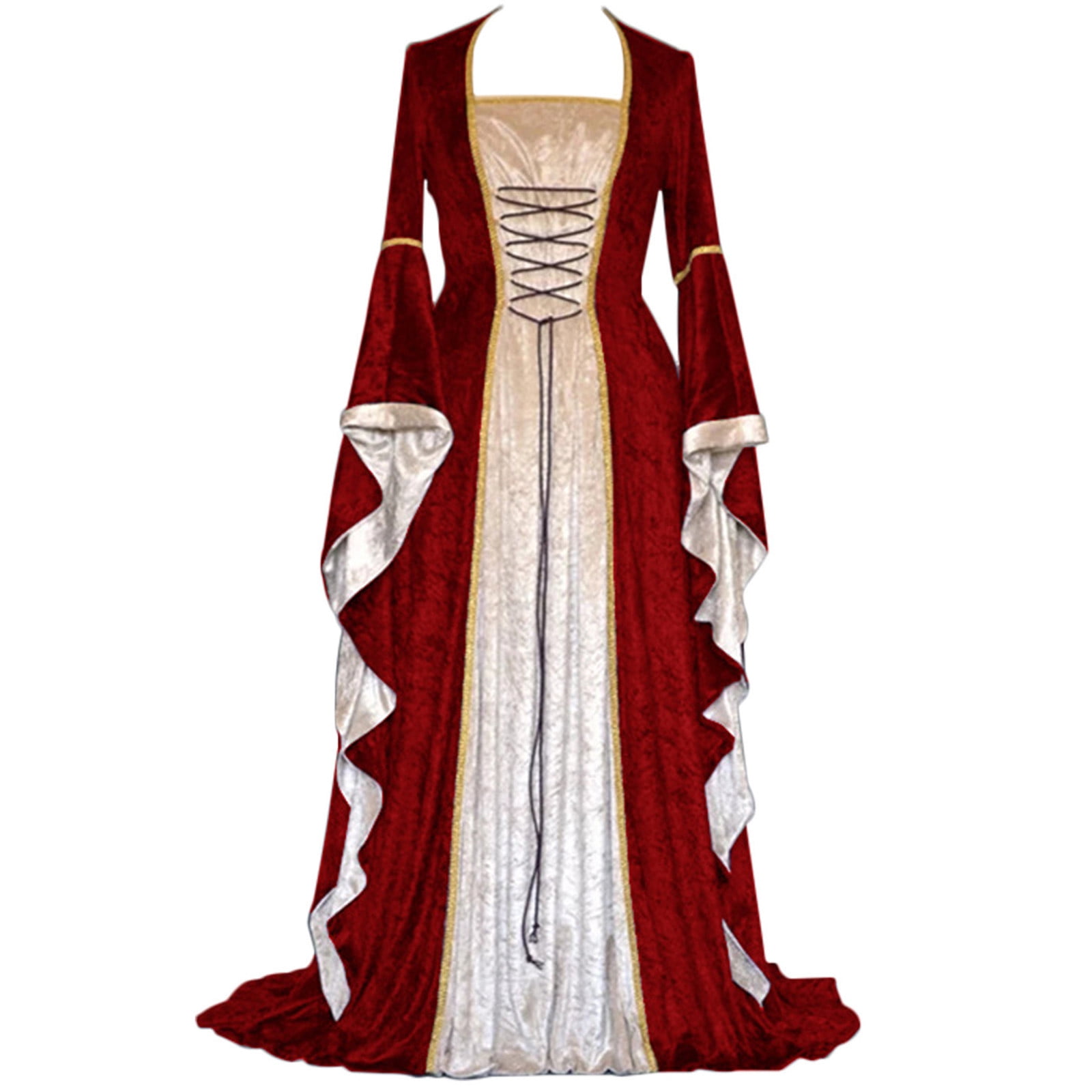 open lace back dress Renaissance Faire Dress Medieval Costume Irish Boho Full Costume S/M / Indigo