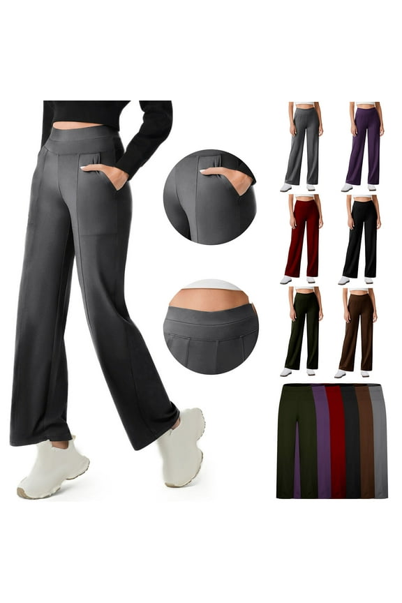 Womens High Waist Dress Pants Business Casual Work Pants Stretchy Bootcut Pull On Flare Pants Office Trousers with Pockets