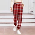 thumbnail image 1 of Hvyesh Womens Jogger Pajamas Pants Comfy Plaid Long Lounge Bottom Drawstring Elastic Waist Sleep Pants with Pockets, 1 of 6