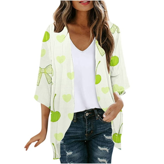 Hvyesh Womens Kimono Cardigan Beach Cover Up Chiffon Cardigan Floral Open Front Tops Loose Capes