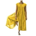 thumbnail image 1 of Hvyesh Womens Linen Jumpsuits Summer Onesie Rompers Sleeveless Loose Baggy Overalls Jumpers Casual Wide Leg One Piece Rompers, 1 of 5