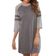 thumbnail image 1 of Hvyesh Womens Nightgown Soft 3/4 Sleeve Nightdress Lightweight Sleep Shirt Cozy Thigh Length Sleepwear Lightweight Loungewear, 1 of 7