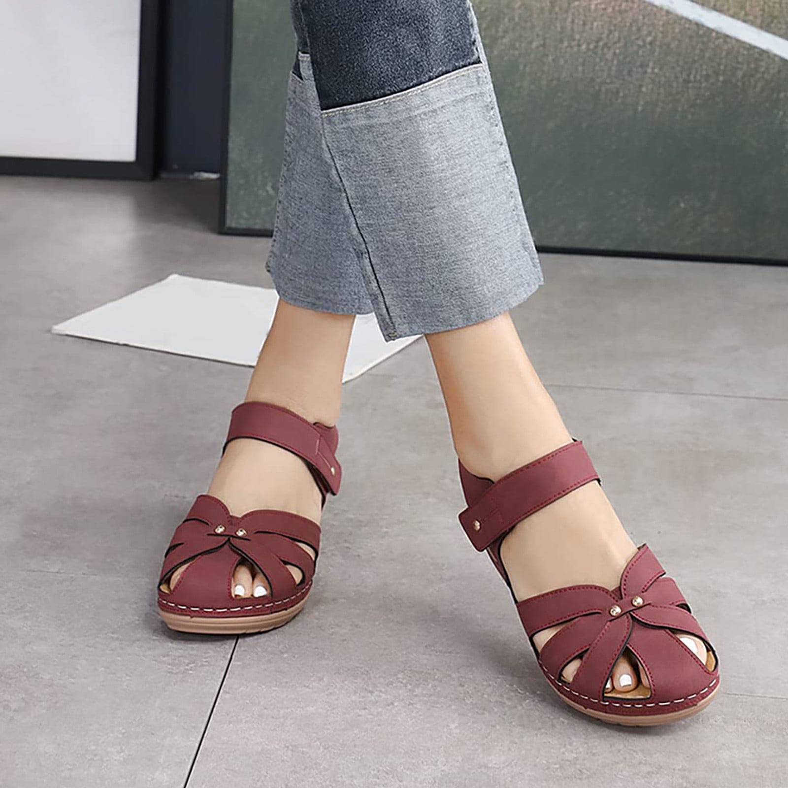 Comwarm Summer Women Cork Footbed Sandals Slip On Outdoor Suede Mules  Slides Clogs Home Double Buckle Sandals With Arch Support