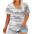 thumbnail image 1 of Hvyesh Womens Plus Size Tops Dressy Tie Dye Short Sleeve Shirts V Neck Tunic Blouses Going Out Blouses, 1 of 5