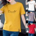 thumbnail image 1 of Hvyesh Womens Plus Size Tshirt Casual Short Sleeve Letter Blouse Oversize Shirt Tops Hasta 70% de descuento, 1 of 3