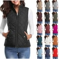 thumbnail image 1 of Hvyesh Womens Quilted Puffer Vest Warm Zipper Padded Vest Casual Sleeveless Puffer Jacket 2025Lightweight Down Gilet with Pockets Hot Pink, 1 of 9