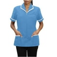 thumbnail image 1 of Hvyesh Womens Scrubs Tops 2025 Short Sleeve V Neck Tunic Nursing Working Uniform Slim Fit Button Downs Scrubs Tops, 1 of 6
