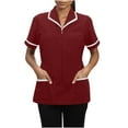 thumbnail image 1 of Hvyesh Womens Scrubs Tops 2025 Short Sleeve V Neck Tunic Nursing Working Uniform Slim Fit Button Downs Scrubs Tops, 1 of 6