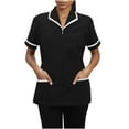 thumbnail image 1 of Hvyesh Womens Scrubs Tops 2025 Short Sleeve V Neck Tunic Nursing Working Uniform Slim Fit Button Downs Scrubs Tops, 1 of 6