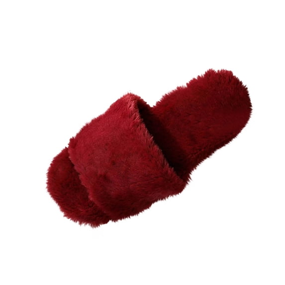 Hvyesh Womens Soft Plush Fuzzy Slippers Open Toe House Bedroom Shoes Indoor Outdoor Slipper