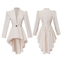 Hvyesh Womens Steampunk Victorian Jacket Coat Medieval Vintage Gothic Tailcoat Long Sleeve Tuxedo Shirt