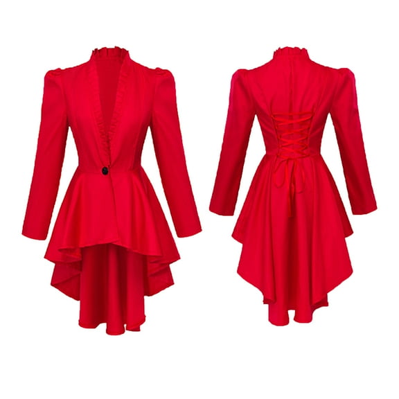 Hvyesh Womens Steampunk Victorian Jacket Coat Medieval Vintage Gothic Tailcoat Long Sleeve Tuxedo Shirt