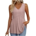 thumbnail image 1 of Hvyesh Womens Tank Tops 2025 Flowy Peplum Tops for Women Dressy Sleeveless V Neck Babydoll Tank Tops, 1 of 9