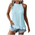 thumbnail image 1 of Hvyesh Womens Tank Tops Spaghetti Strap Camisoles Eyelet Embroidery Scoop Neck Tops Summer Sleeveless Shirts Casual Cute, 1 of 8