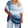 thumbnail image 1 of Hvyesh Womens Tie Dye Shirts Plus Size Top Summer Tie Dye Short Sleeve Shirt Casual V Neck Tee, 1 of 3