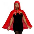 thumbnail image 1 of Hvyesh Riding Hood Costume Cape Women Grils,Red Velvet Cape for Women,Halloween Costume Cape, 1 of 7