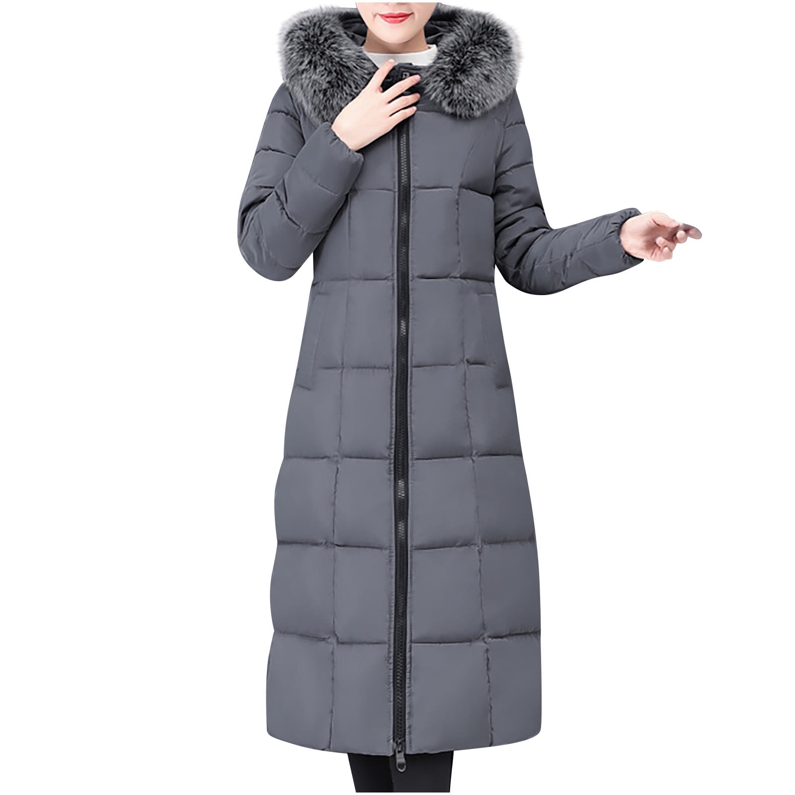 Hvyesh Womens Winter Long Puffer Coat Warm Long Jacket Plus Size ...