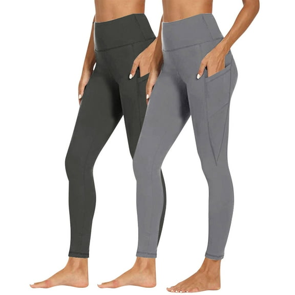 Hvyesh Yoga Pants Women High Waisted Tummy Control Yoga Leggings Buttery Soft Jogger Trouses Lightweight Workout Leggings 2PC