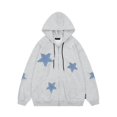 thumbnail image 1 of Hvyesh Zip Up Hoodies for Women Oversized Star Graphic Sweatshirt Casual Long Sleeve Sweatshirts Lightweight Hooded Jacket with Pocket, 1 of 4
