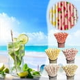 thumbnail image 1 of Hwkond 100PC Straws Disposable,Disposable Kraft Paper Straw Cool Summer Fruit Pattern Paper Straw, 1 of 4