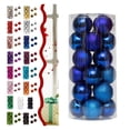 thumbnail image 1 of Hwkond 24pcs Christmas Decorative Balls, Christmas Hanging Ornaments, Electroplated Plastic Ball Barrel Christmas Ball, Christmas Tree Pendant Hanging Ball,Dark Blue(6cm/2.36in), 1 of 9