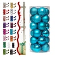 thumbnail image 1 of Hwkond 24pcs Christmas Decorative Balls, Christmas Hanging Ornaments, Electroplated Plastic Ball Barrel Christmas Ball, Christmas Tree Pendant Hanging Ball,Lake Blue(6cm/2.36in), 1 of 9