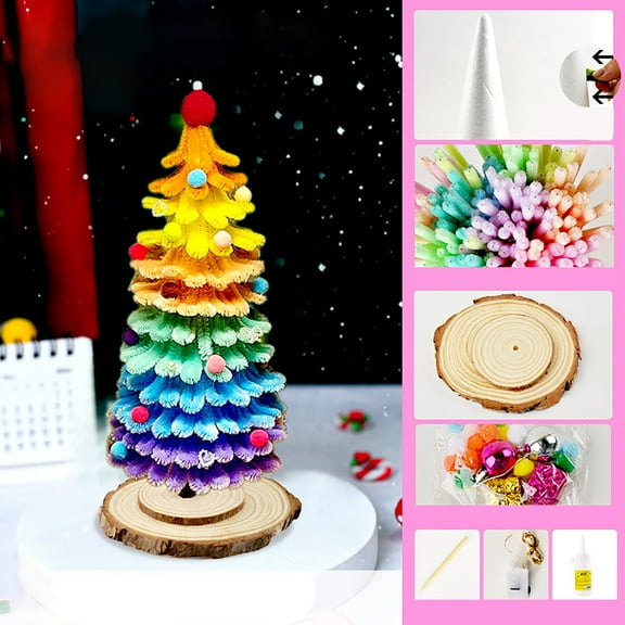 Hwkond Artificial Christmas Trees Christmas Bar Christmas Tree Decoration Material Pack Festival No Cutting Christmas Tree