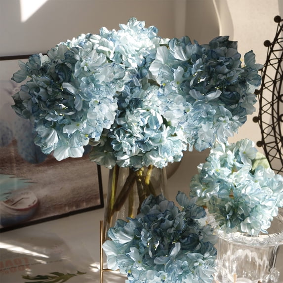 Hwkond Artificial Flowers Outdoor 1Pc Artificial Flower Home Decor Portable Single Branch Simulation Hydrangea For Wedding Fake Hydrangea Ecologically Friendly For Party Artificial Flower,Blue