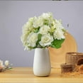 thumbnail image 1 of Hwkond Artificial Flowers For Outdoors Fake Flowers High-end Artificial Flowers Diamond Rose Artificial Flowers 5 Forks 10 Mini Roses Home Decoration Plastic Flowers,White, 1 of 6