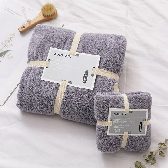 Bath Towel Set Cotton 2 In 1 Bath Towel And Face Towel Soft-Bath Towels Set OF on Clearance