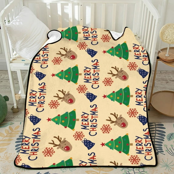 Hwkond Blankets and Throws Christmas Flannel Print Blanket Office Nap Blanket Christmas Blanket Conditioning Blanket Sofa Blanket,75x100cm